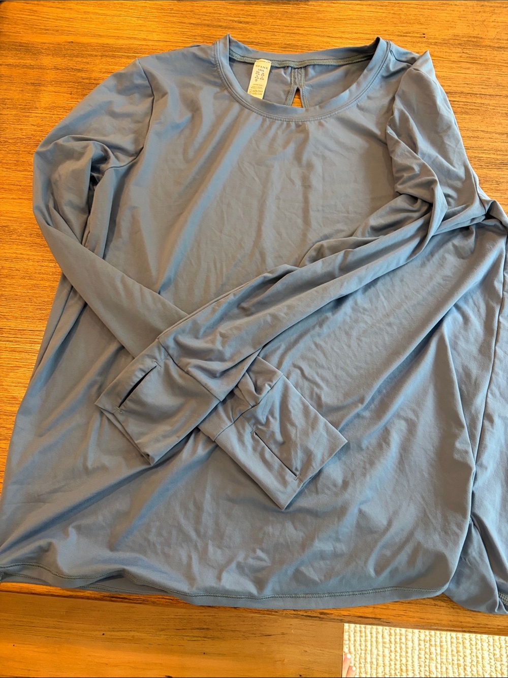 SPANX Long Sleeve Crew Neck Top - Dusty Blue
